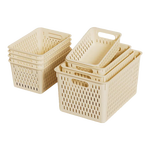 办公文件筐资料框档案筐文件夹收纳盒置物框学生放书筐简易桌面收纳筐 1个装-中号/奶油色*简约风办公桌面收纳筐 文件筐