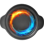 康巴赫同厂砂锅煲仔饭小炖锅耐高温不开裂燃气灶陶瓷锅汤锅 黑锅橙盖 1.8L