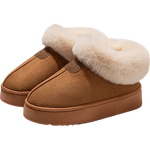 外穿雪地靴月子鞋保暖鞋高帮棉鞋女棉靴秋冬季居家棉拖鞋女包头拖 卡其色 40-41