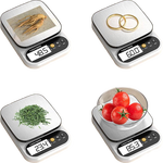 【张晨光代言】电子秤克称厨房秤高精度0.1g食物电子称中药材小型精准茶叶克称珠宝秤 充电款ABS秤面3kg/0.1g