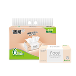 洁柔抽纸 粉Face柔韧3层110抽*6包 可湿水纸巾卫生纸 抽纸提装