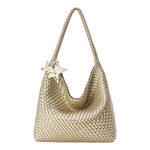 ECODAY原创设计香槟色托特包高级感编织包大容量单肩包男女同款情侣礼物 香槟色（大号）