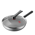 康巴赫炒锅蜂窝不粘锅家用食品级不锈钢锅电磁炉燃气灶通用炒菜锅 【小家首选】爆款 30cm