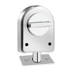 奥本插销 免打孔玻璃门插销锁 酒店浴室单门地锁卫生间地插销822银色