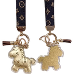 金箔手机饰品挂件钥匙扣挂件可爱卡通小马手机链包包挂饰送礼物 马上有钱【单片】