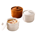 瓦罐陶瓷炖盅家用隔水带盖燕窝蒸蛋盅碗煲汤内胆沙县酒店商用炖罐 白色【直筒炖盅】单个装 500ml