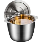 【防烫双耳】不锈钢猪油罐大容量猪油锅耐高温家用调味罐双耳带盖 2升【没配盖】双柄猪油罐