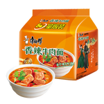 康师傅 方便面 经典香辣牛肉面五连包104g*5 泡面袋装速食 方便食品