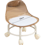 亚克力小凳子静音带万向轮儿童学步凳网红小椅子滑轮矮凳浴室凳 颜色随机【活动款】