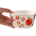 陶瓷新款可爱釉下彩高颜值ins风饭碗陶瓷餐具家用陶瓷饭碗 4.5英寸清新水果碗3只装【花色随机】