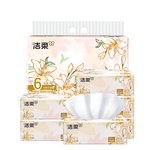 洁柔繁花抽纸 柔韧纸巾3层100抽*6包 面巾纸 湿水不易破