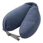 MUJI【自营限定】舒适颈部靠枕-蓝灰条纹 u型枕颈枕飞机旅行枕脖枕