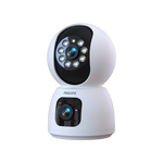 飞利浦（PHILIPS）摄像头家用监控器360度无死角带夜视全景监控无需连wifi终身免流量手机远程可对话室内高清监视器 4G免充值双摄+7天循环录像+终身免费流量