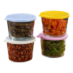 260ml有盖咸菜碗上班族便携小菜水果保鲜盒厨房冰箱带盖密封泡菜 小菜保鲜盒4只装