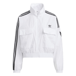 adidas三条纹短款休闲夹克外套女装阿迪达斯官方三叶草   白色   S
