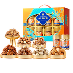 华味亨坚果礼遇坚果礼盒1110g/8罐 纯坚果团购送礼开心果核桃休闲零食 精美罐装坚果礼盒1110g