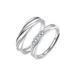 唯一（Winy）施华洛世奇锆999足银情侣对戒男女款一对戒指求婚结婚表白礼物