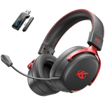 iKF V11 Pro2.0四模游戏耳机头戴式无线FPS专用驱动7.1声场三角洲听声辨位可视化接收器 黑红色