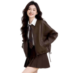 【京东直采】26春新款真皮皮衣女装绵羊皮短款韩版夹克外套皮草 黑色 M 160-170 【建议体重90-120斤】