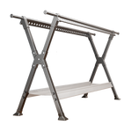 四季沐歌折叠晾衣架落地凉晒衣架铝合金家用晒被子阳台晾衣架晒衣架挂衣架 【铝合金款】可伸缩2.3m防风脚垫