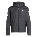 adidas拒水防风跑步运动修身连帽夹克外套男装秋季阿迪达斯   黑色   L