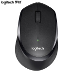 罗技（Logitech）M330静音鼠标 无线鼠标 办公鼠标 右手鼠标 带无线微型接收器 黑色