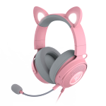 RAZER 雷蛇 北海巨妖萌猫专业版V2粉晶发光RGB可换猫耳兔耳游戏耳机