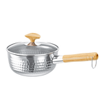 神田日本雪平锅不锈钢小奶锅热奶锅煮面泡面锅宝宝婴儿辅食锅进口汤锅 雪平锅（含玻璃盖） 18cm