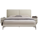 QuanU 全友 家居 皮艺床奶油风生态科技皮床双人床卧室一体式软靠床129811 1.5米软靠床（不含床头柜床垫）