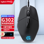 罗技（G）G302电竞游戏鼠标 有线鼠标 4000DPI 绝地求生 吃鸡鼠标 MOBA游戏鼠标 G302+桌垫