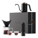 MAVO手冲咖啡壶套装礼盒  手冲壶磨豆机分享壶滤杯礼品 2号咖啡礼盒2.0曜岩黑