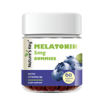 Nature's Key美国进口自然之钥褪黑素软糖5mg褪黑素/2粒 含维生素B6舒缓释压 蓝莓味褪黑素软糖 60粒*1瓶 【舒压放松睡】