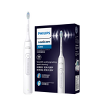 飞利浦（PHILIPS）声波电动牙刷钻石3系 5倍洁齿5种模式 刷头*2【亮白+洁净】生日礼物 送男生女友HX5181/01  白