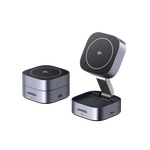 绿联Qi2认证【适用iPhone17】无线充电器MagSafe磁吸支架15W快充苹果16/15/14ProMax耳机充电板可折叠