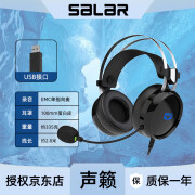 声籁（SaLaR） 头戴式耳机电竞游戏台式电脑耳麦带话筒四六级英语学习教学听说一体绝地求生吃鸡笔记本手机耳机 E66电教英语学习耳机【USB口】