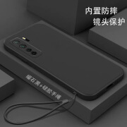 馨妍【甄选厂家】适用华为nova7se手机壳CDY-NX9A个性p40lite5g版可爱 曜石黑+液态硅胶手绳 华为 nova 7 SE