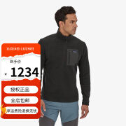 PATAGONIA男士R1 Air Zip-Neck半拉链套头抓绒衫秋冬保暖 巴塔哥尼亚40245 BLK黑色 L