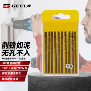 GEELII 捷立麻花钻头手电钻冲击钻钻头M2高速钢3mm10支装钻头 3mm10支装