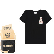 莫斯奇诺（moschino）女士左侧蛋糕小熊印花圆领T恤黑色 0709 5440 1555 40