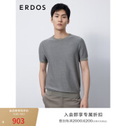 ERDOS 23秋冬纯羊毛圆领半袖商务休闲百搭通勤男套衫针织衫 卡其绿 180/100A/XL