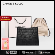 CAHOE KULLO官网官方包包女包2023新款女士斜挎包单肩大容量时尚品牌托特包 黑色大-CK女包生日礼物送女友老婆 实用走心高级感送女朋友