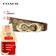 蔻驰（COACH）【品牌直供】经典款双C扣卡经典标志装饰腰带 卡其色CA516IMBDX S