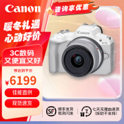 佳能（Canon）EOS R50 微单相机 佳能r50家用旅行高清直播4K vlog视频小巧便携相机 白色R50+18-45套机 官方标配