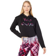 橘滋（Juicy Couture）23新款女士休闲连帽长袖卫衣黑色带logo Liquorice PT/XS (US 0);One Size