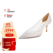 周仰杰（JIMMY CHOO ）礼物  女士白色尖头高跟鞋 LOVE 65 NYT 010 WHITE/CRYSTAL 36