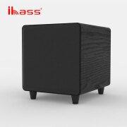 ibass 6.5英寸无源超重低音炮音响搭配家用功放机车载SW低音输出重低音家庭影院电视迷你木质音箱 无源10寸黑 官方标配