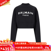 巴尔曼（BALMAIN）奢侈品服饰女短款圆领卫衣 DF1JO040BB02-EAB 经典 黑色 M