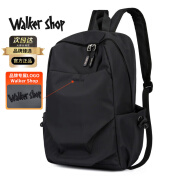 Walker Shop【品牌臻选】双肩包男新款小背包男防泼水面料旅行包书包 黑色【次日达/京仓发货/礼盒包装】