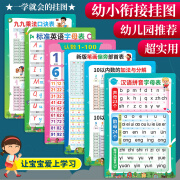 蝶趣幼小衔接挂图全套6张 幼儿园数学识字拼音挂图儿童启蒙早教学习 幼小衔接挂图 全6张