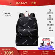 巴利（BALLY）双肩包男士旅行包背包商务通勤黑色印花送男友礼物6306393